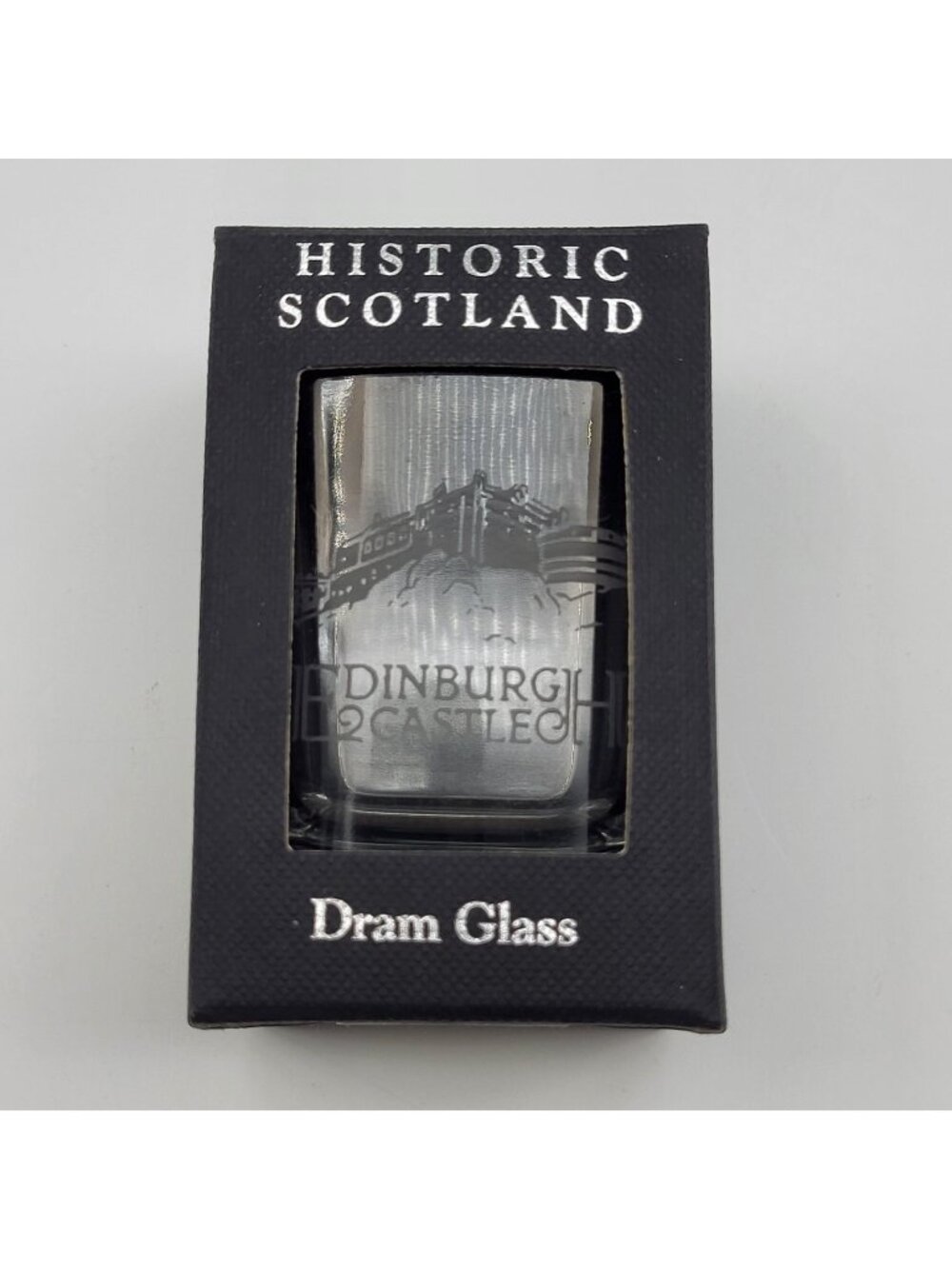 Burns Crystal Etched Dram Glass Edinburgh Castle 2.5"T Shot